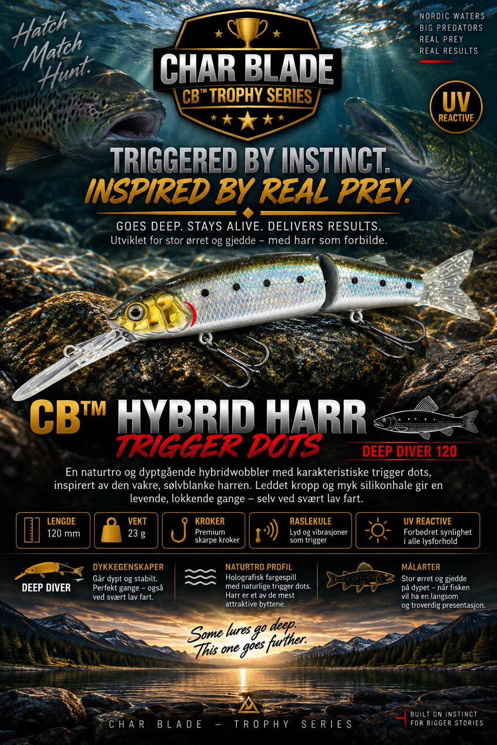 CB™ Hybrid Harr Trigger Dots Deep Diver 120 – Trophy Series